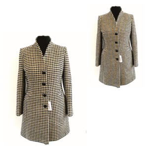 płaszcz damski, płaszcz ze stójką, płaszcz elegancki, płaszcz modny, płaszcz w pepitkę